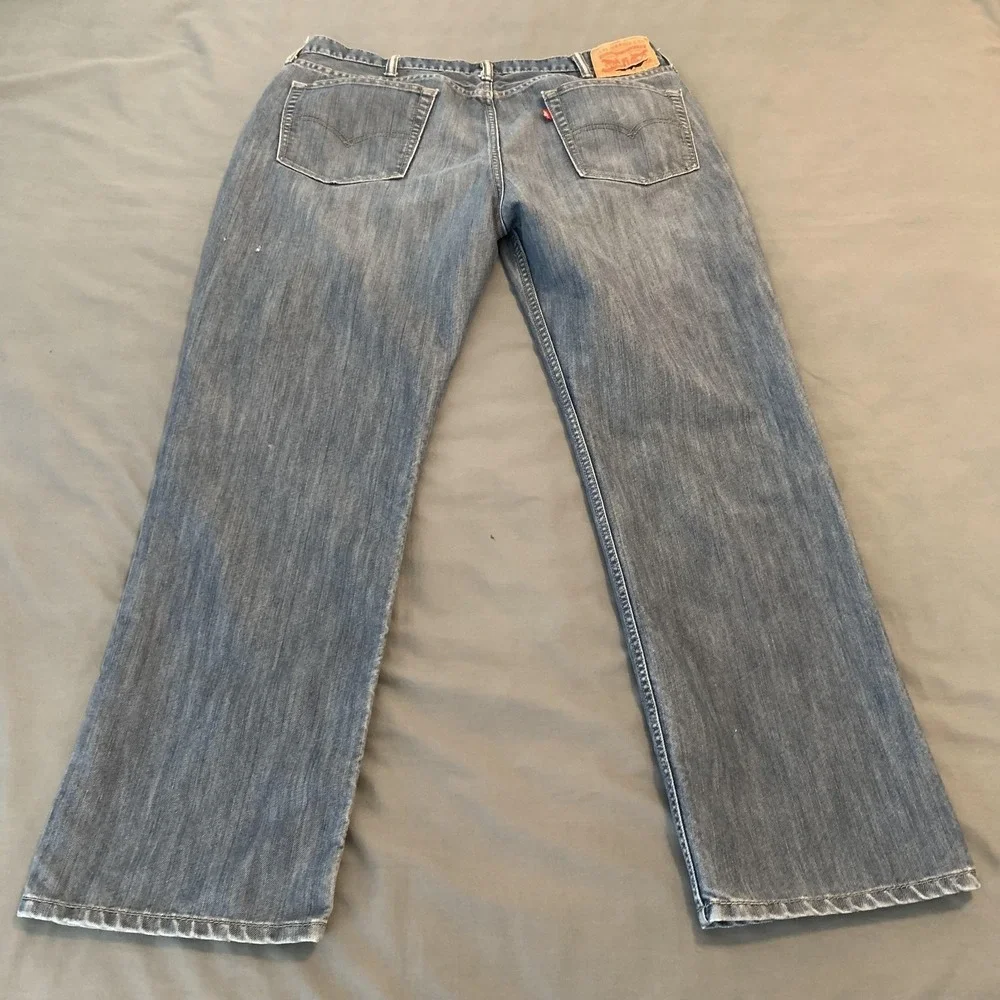 Levis 514 Jeans Mens 38x30 Blue Light Wash Regular Fit Straight Leg Denim‎ Pants